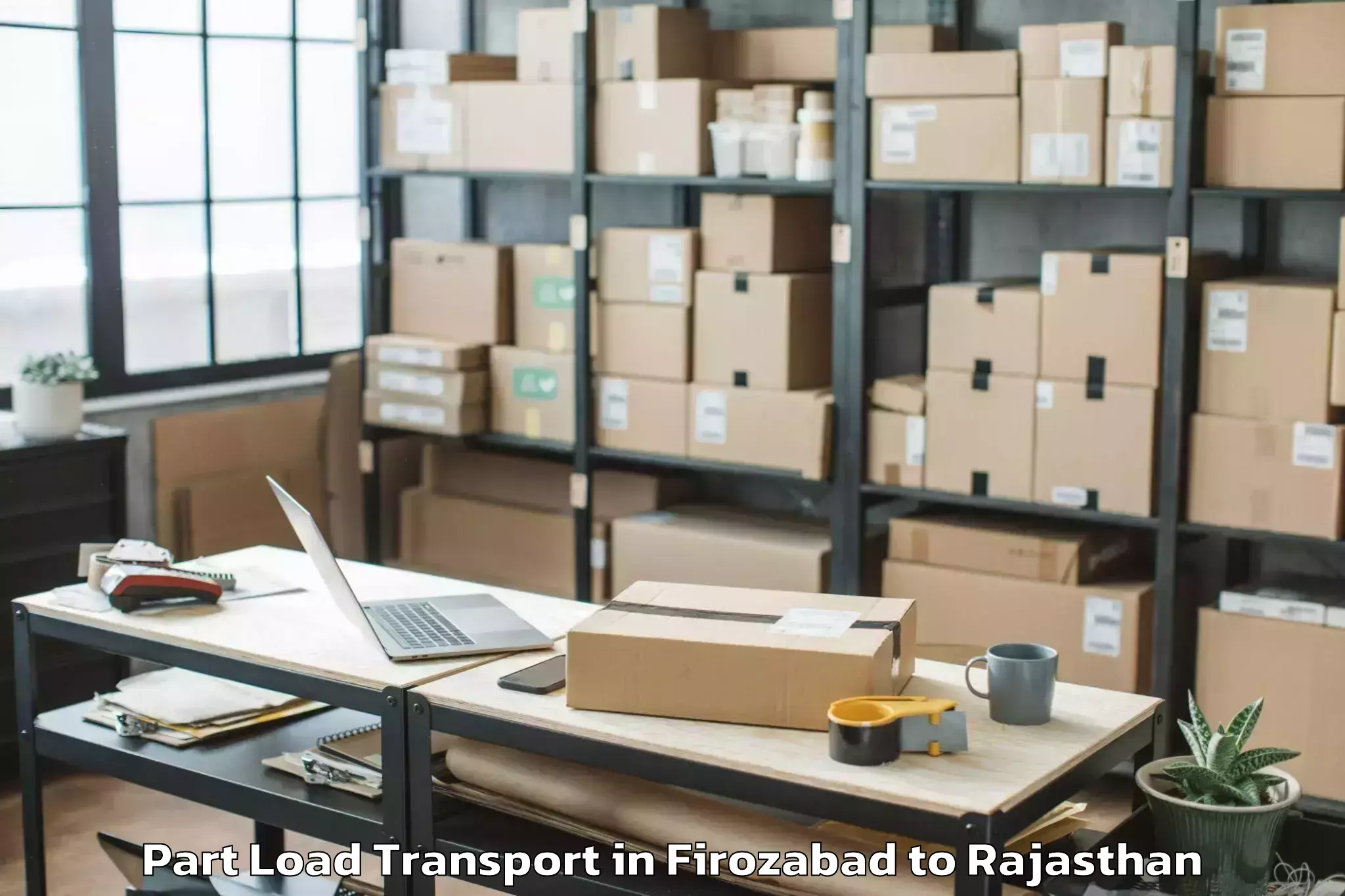 Book Firozabad to Kota Airport Ktu Part Load Transport